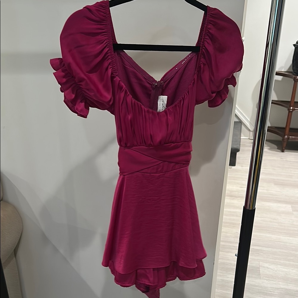 Teen Elegant Fuchsia Ruffle Dress